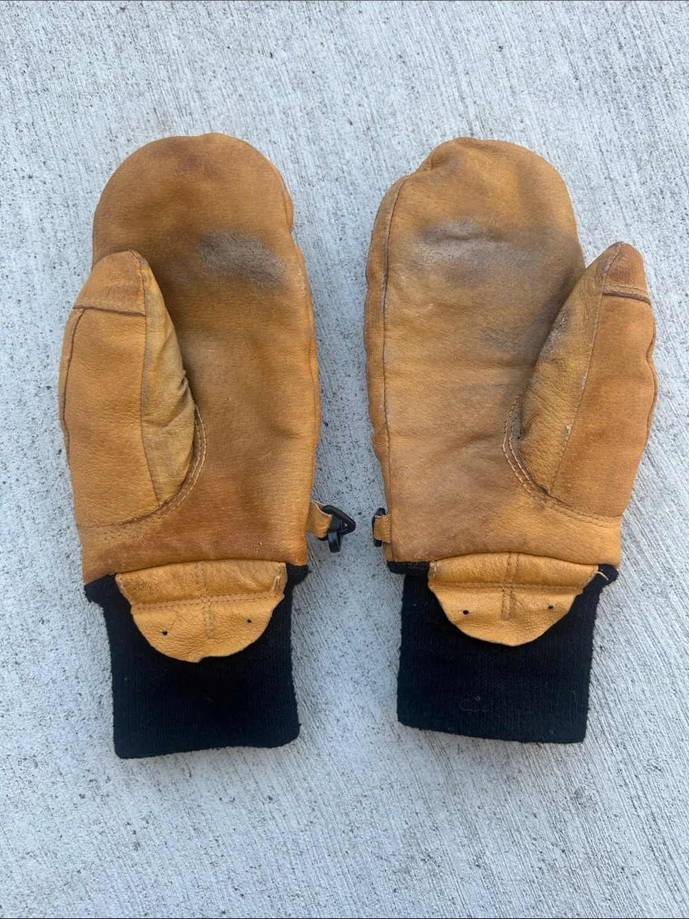 Flylow Youth Tan and Olive Mittens with Black Cuffs